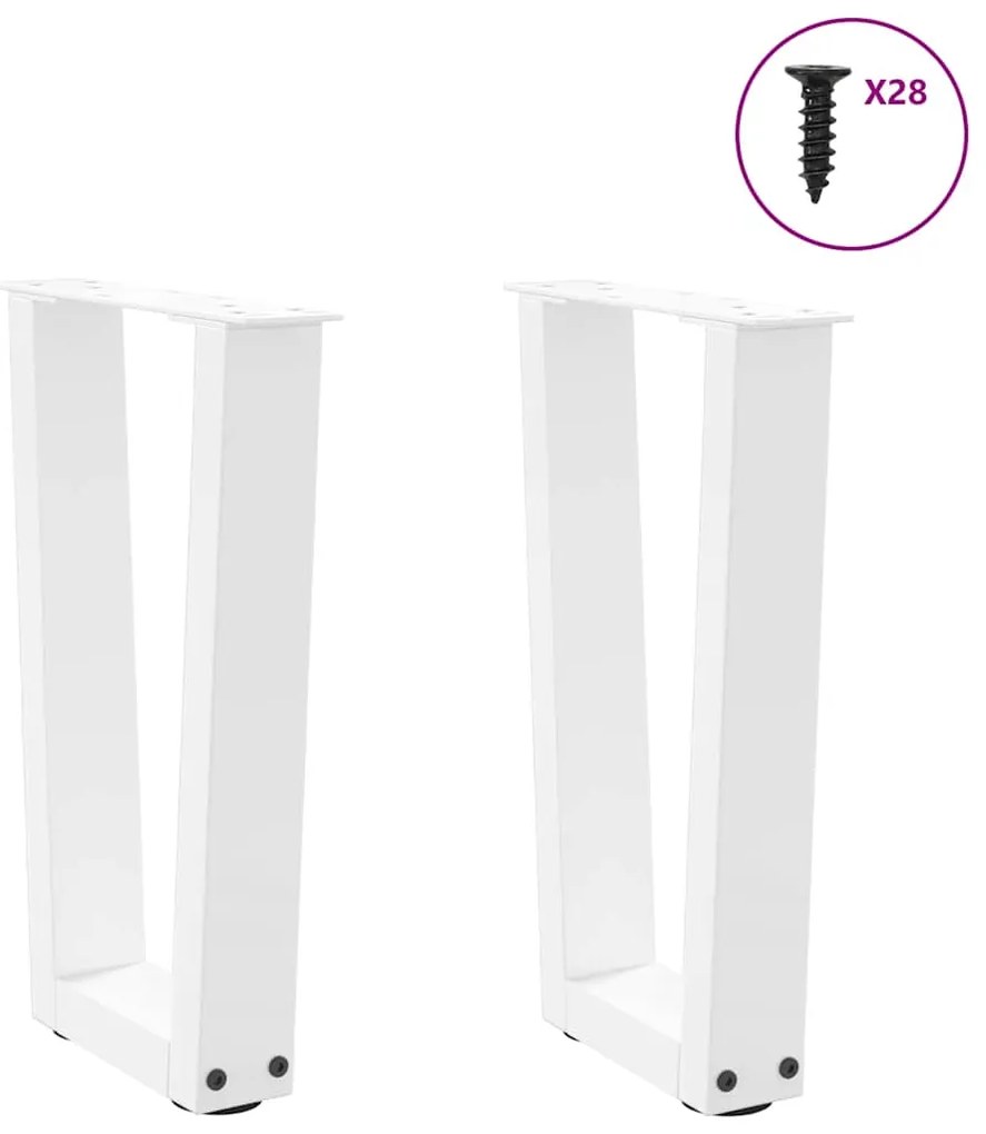 Pés para mesa de centro em V 2 peças Branco 28x(42-43,3) cm Aço