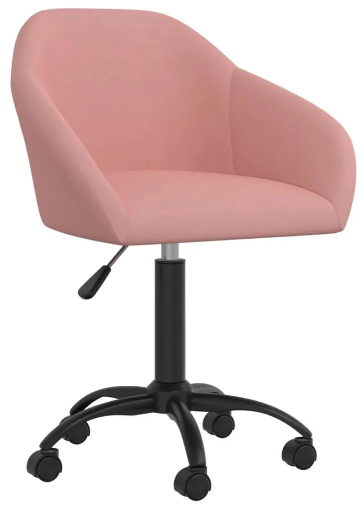 3089665 vidaXL Cadeira de escritório giratória veludo rosa