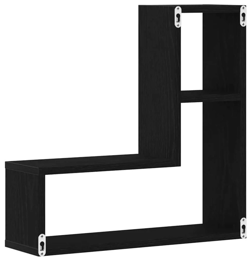 Estantes de Parede vidaXL 2 pcs Carvalho Preto 50x15x85 cm Madeira Reg