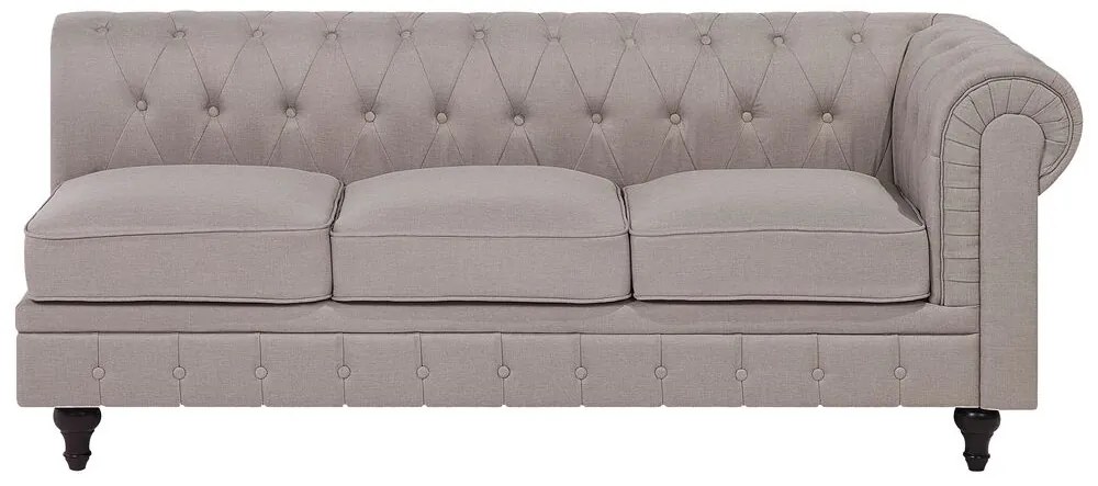 Sofá de canto à esquerda 6 lugares em tecido creme CHESTERFIELD Beliani