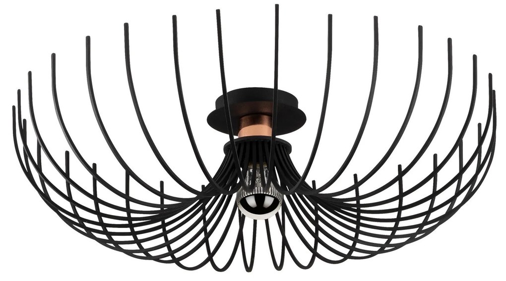 Candeeiro de Teto Aspendos – Preto – Diâmetro 56 cm x Altura 16 cm