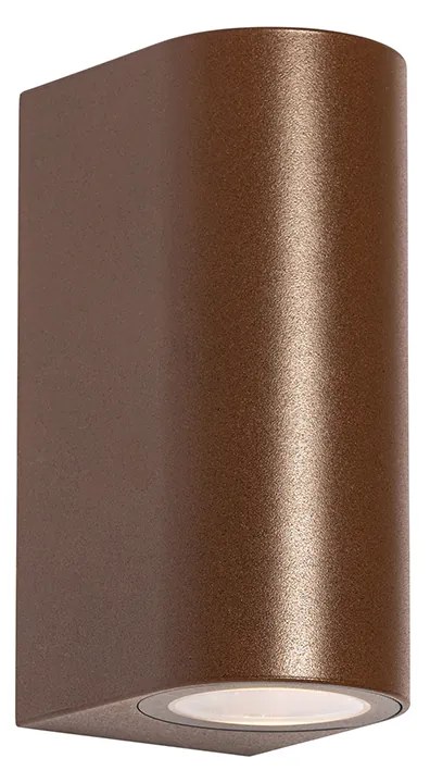 Candeeiro de parede exterior castanho ferrugem oval 2 luzes - Baleno