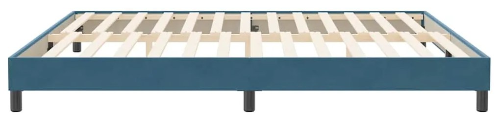 Estrutura de cama sem colchão 200x210 cm veludo azul-escuro