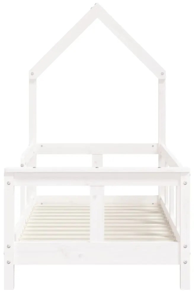 Estrutura de cama infantil 70x140 cm pinho maciço branco