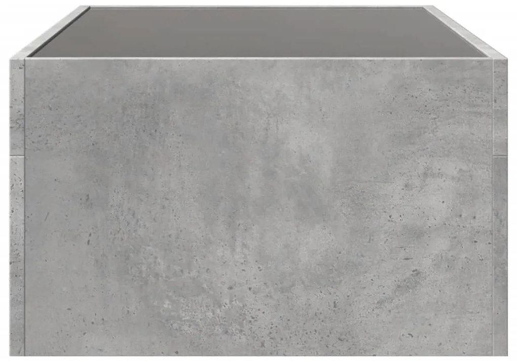 Mesa de centro luzes LED Infinity 90x50x30 cm cinzento cimento