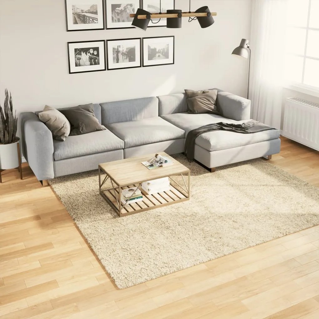 vidaXL Tapete shaggy de pelo alto PAMPLONA 240x240 cm dourado