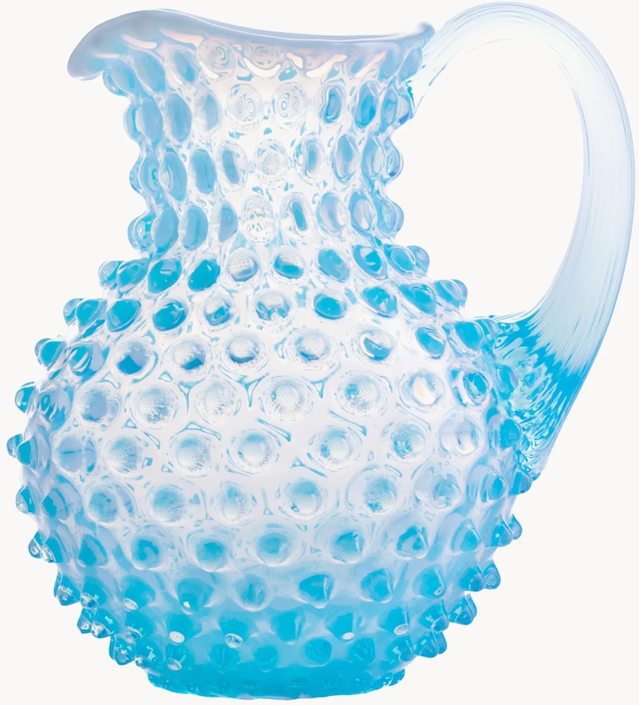 Jarro de vidro artesanal Opaline Paris Hobnail