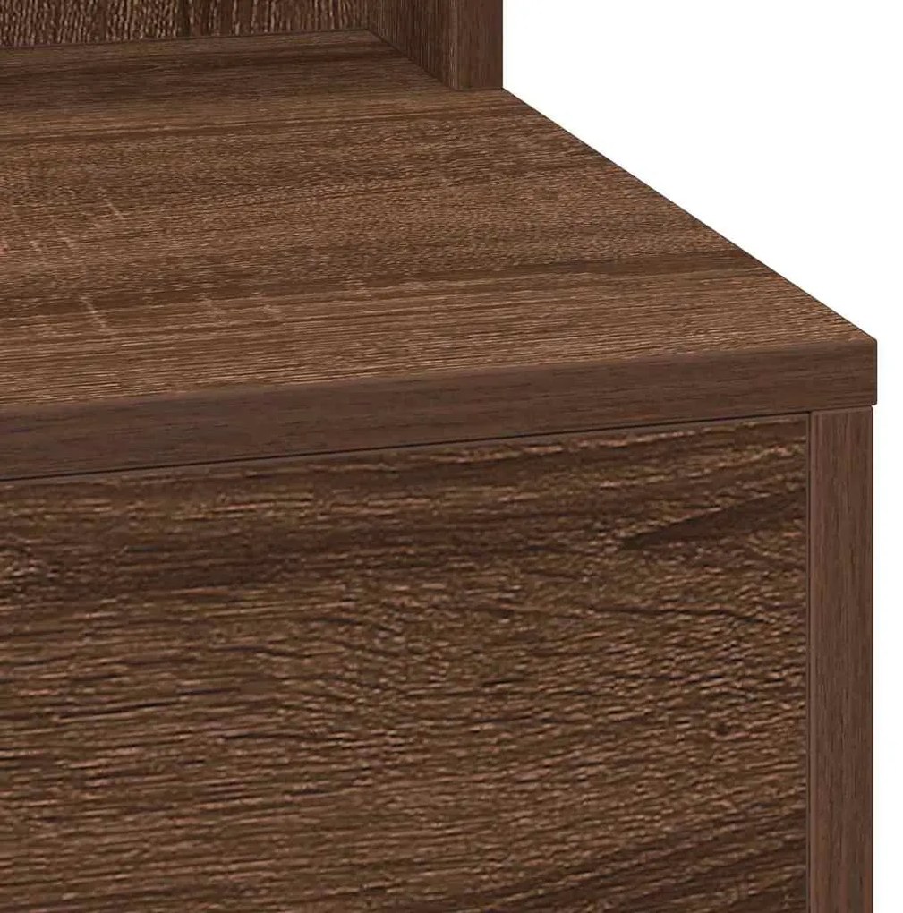 Mesa de Maquiagem vidaXL com Luzes LED em Castanho Carvalho 100x41x135