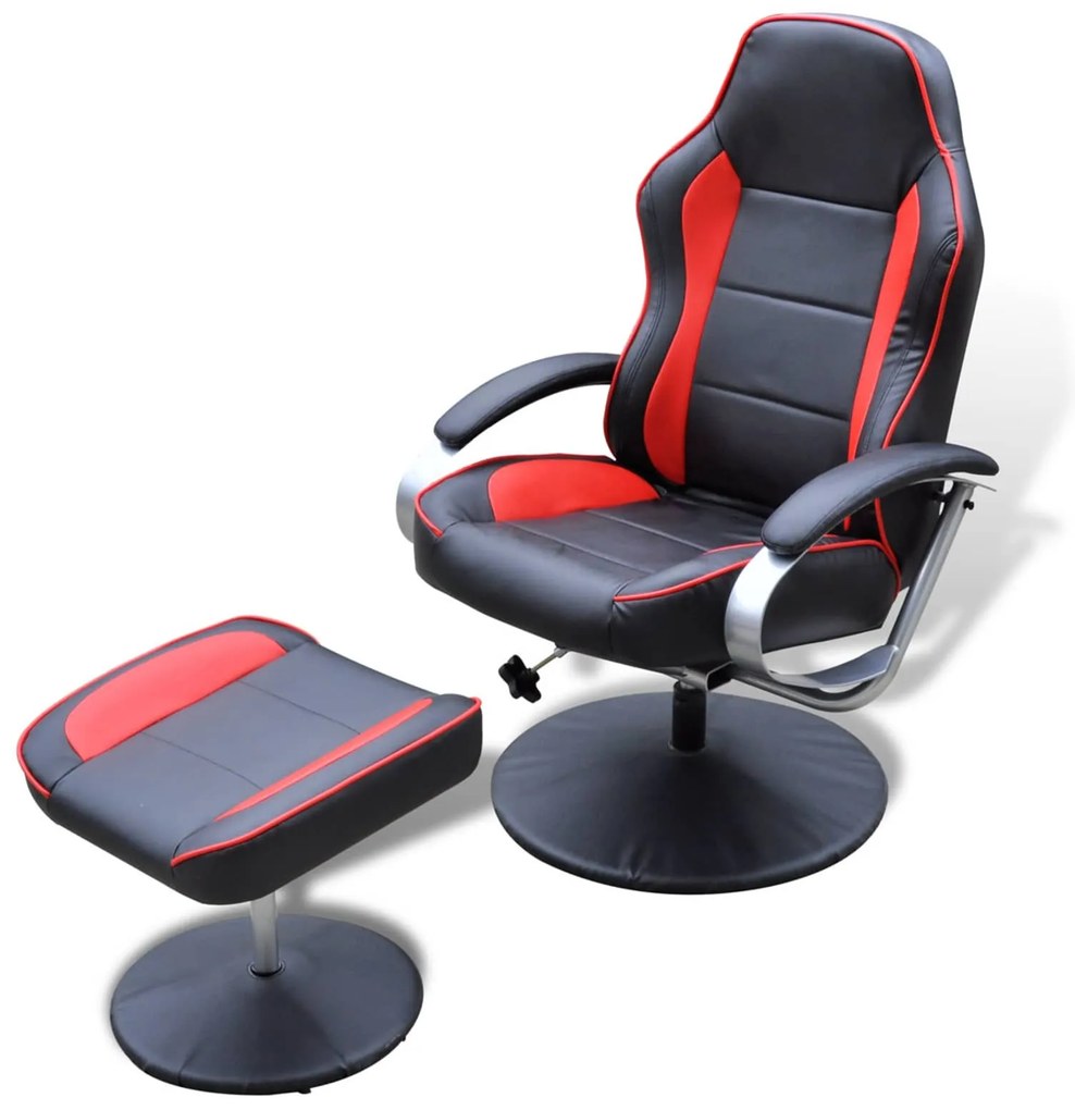 vidaXL Cadeira de Corrida Reclinável Preto e Vermelho 70 x 107 x 98 cm