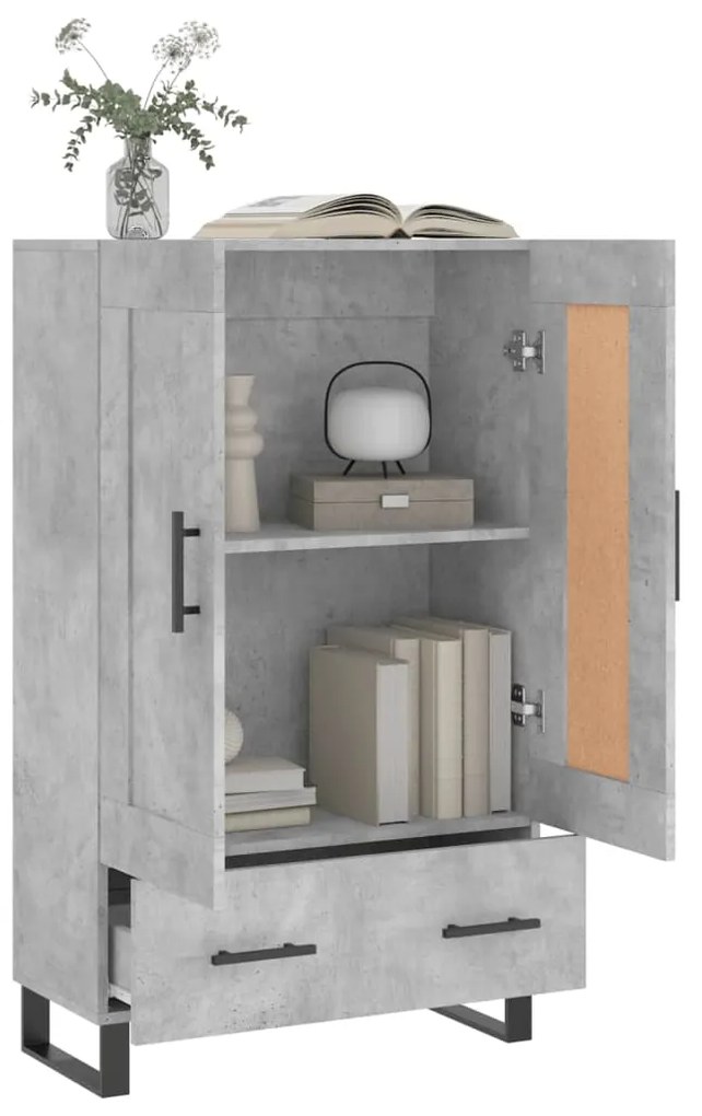 Aparador alto 69,5x31x115 cm derivados de madeira cinza-cimento