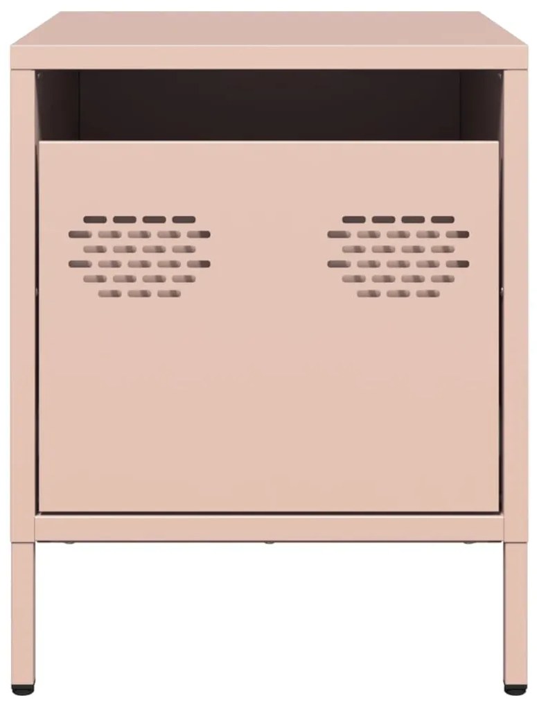 Mesa de cabeceira 35x39x43,5 cm aço rosa