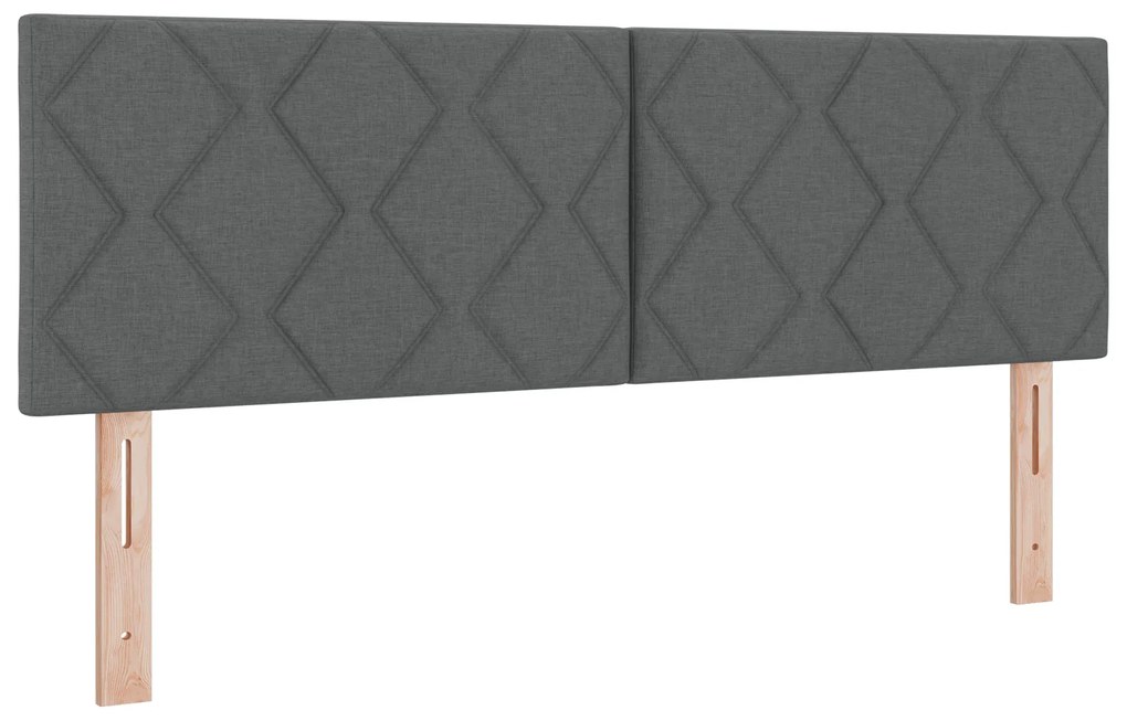 Cama Box Spring com Colchão & LED Cinza Escuro 140x190 cm Tecido