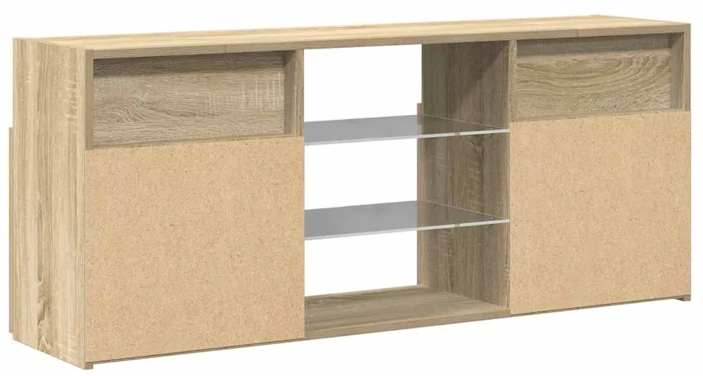 Móvel de TV com luzes LED 120x30x50 cm carvalho sonoma