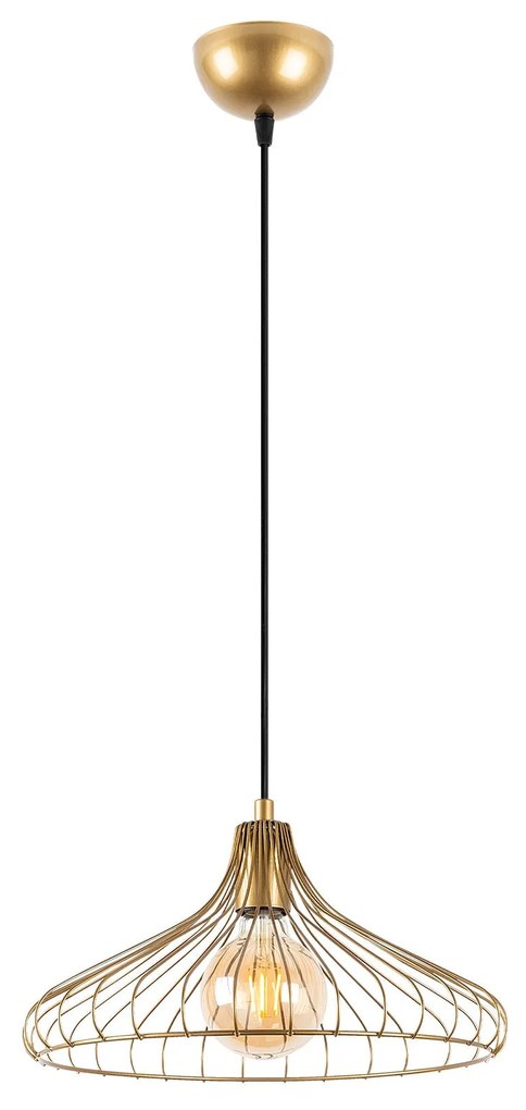 Candeeiro Chandelier Depay – Dourado Brilhante – 36 x 36 x 120 cm