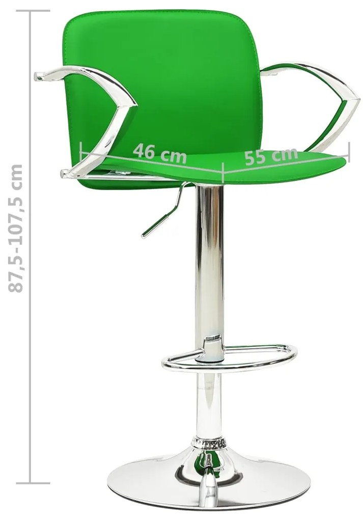 Bancos de bar 2 pcs couro artificial verde