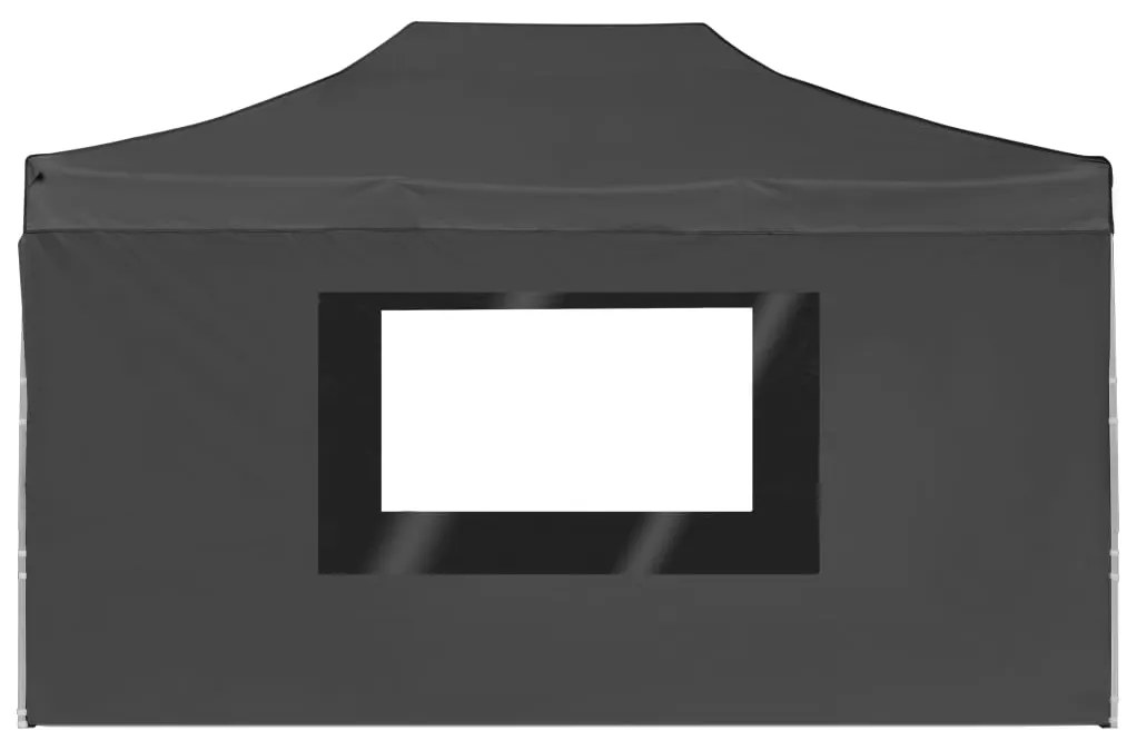 Tenda dobrável profissional c/ parede alumínio 4,5x3m antracite
