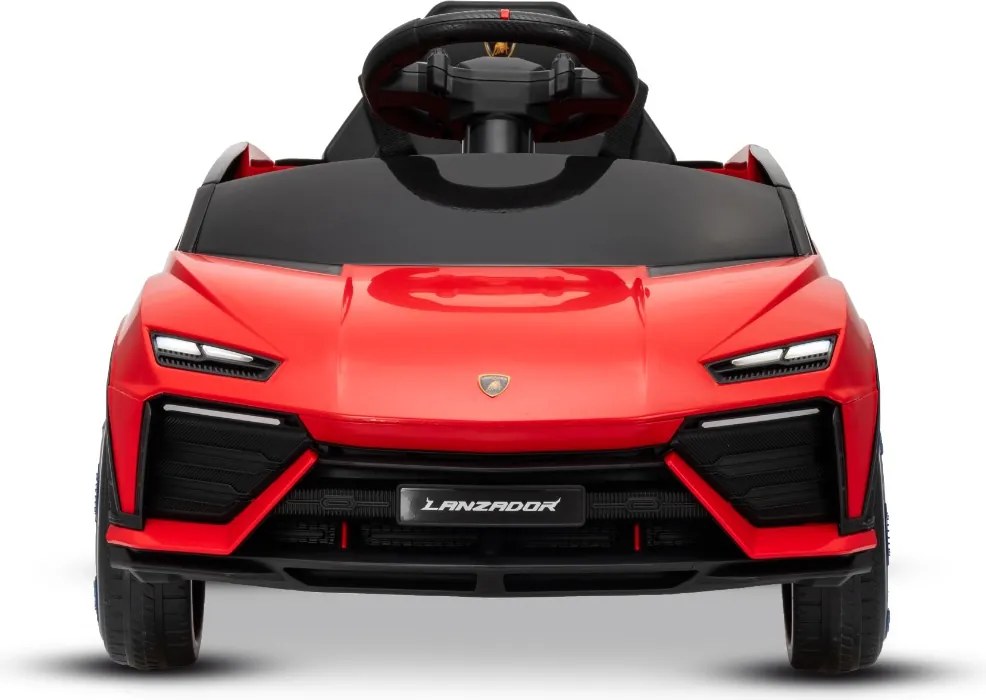 Carro elétrico para crianças Lamborghini Lanzador 12V com licença, bateria de lítio, luzes LED, controle remoto Vermelho