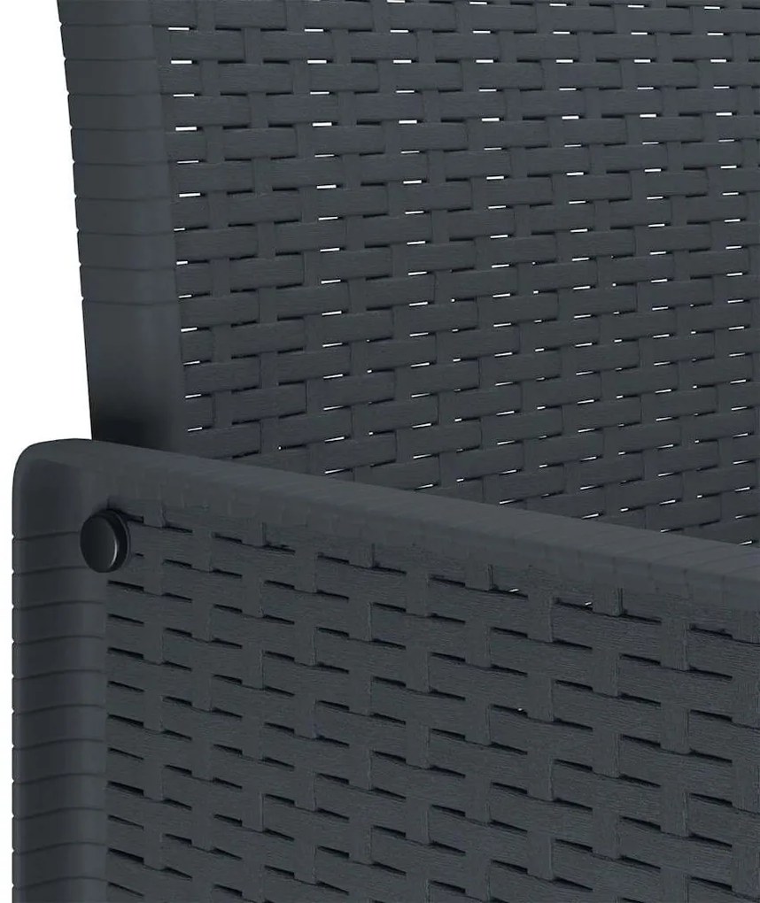 Conjunto de Jantar de Jardim 3 pcs Antracite 100 x 100 x 73 cm