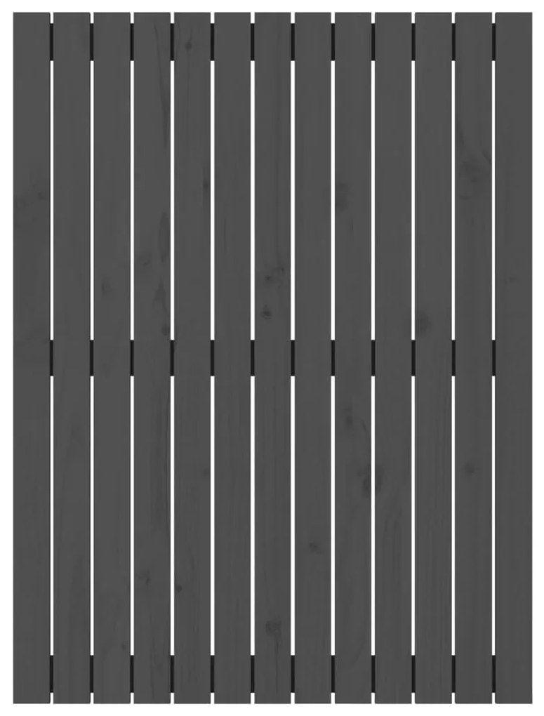 Cabeceira de parede 82,5x3x110 cm madeira de pinho maciça cinza