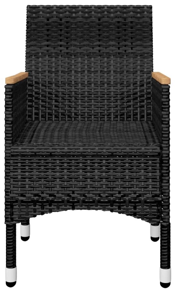 5 pcs conjunto de jantar p/ jardim c/ almofadões preto