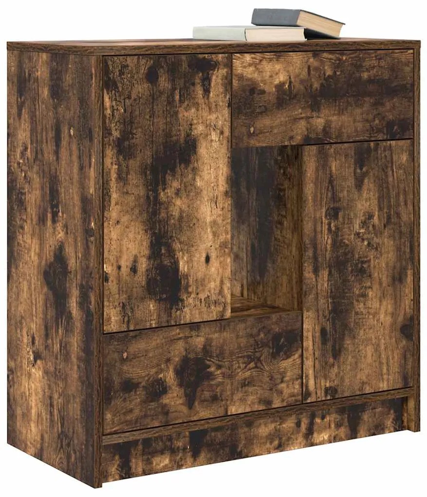 Aparador c/ gavetas e portas 70,5x34x74,5 cm carvalho fumado
