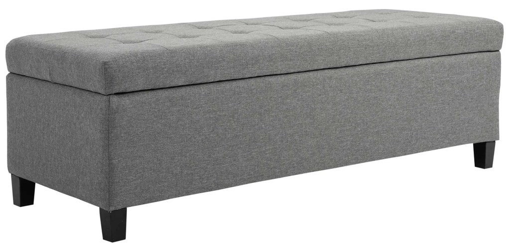 Banco com Arrumação/Baú – Mo – 125x49x41,5 cm – Cinzento – Estofamento
