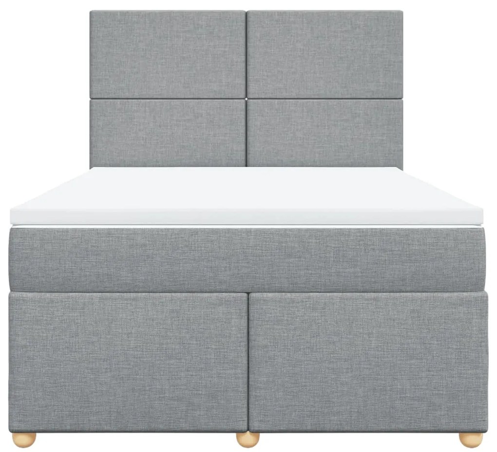 Cama com molas/colchão 140x190 cm tecido cinzento-claro