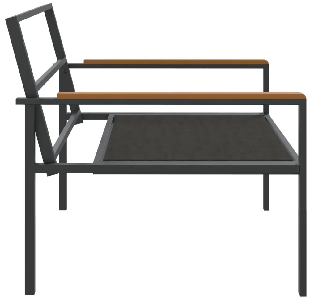 4 pcs conjunto lounge de jardim com almofadões aço antracite