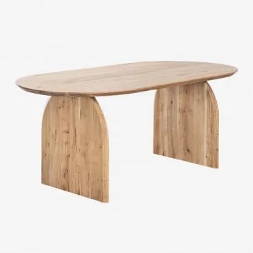 Mesa De Jantar Oval Em Madeira De Acácia (200x100 Cm) Bedum Madeira Natural - Sklum