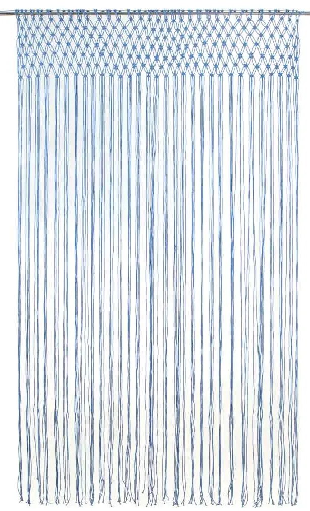 Cortina macramé 140x240 cm algodão azul