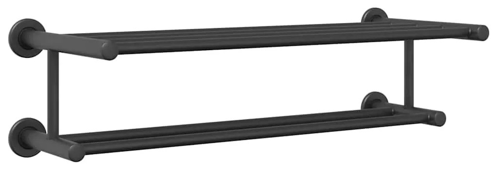 Suporte de Toalha Preto 61 x 23 x 17 cm Aço inoxidável