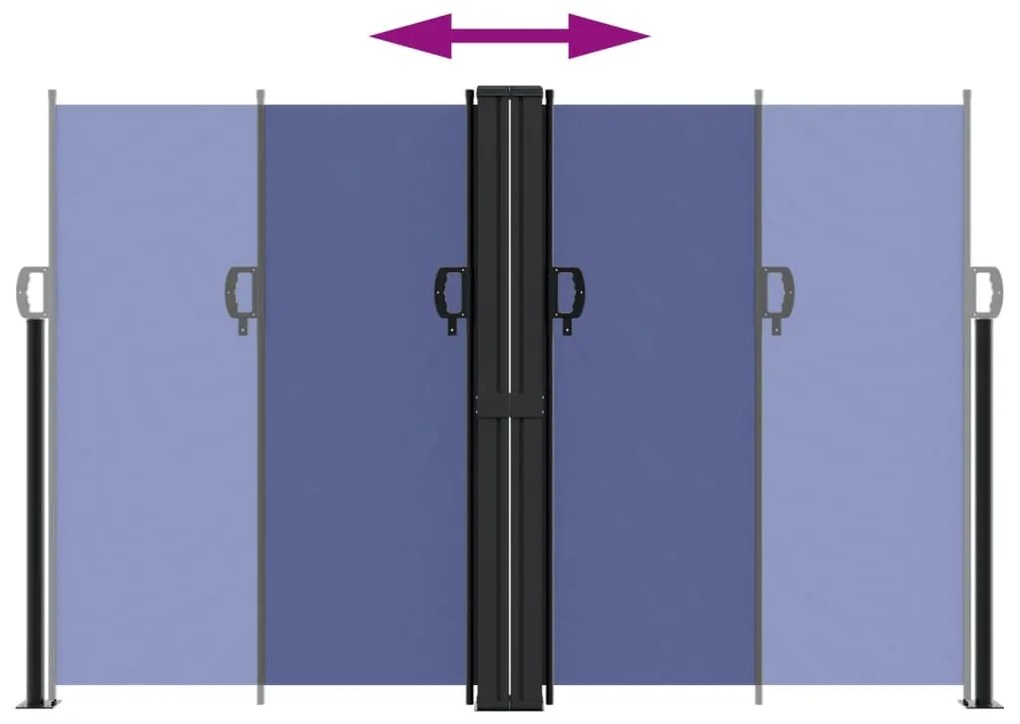Toldo lateral retrátil 160x1200 cm azul