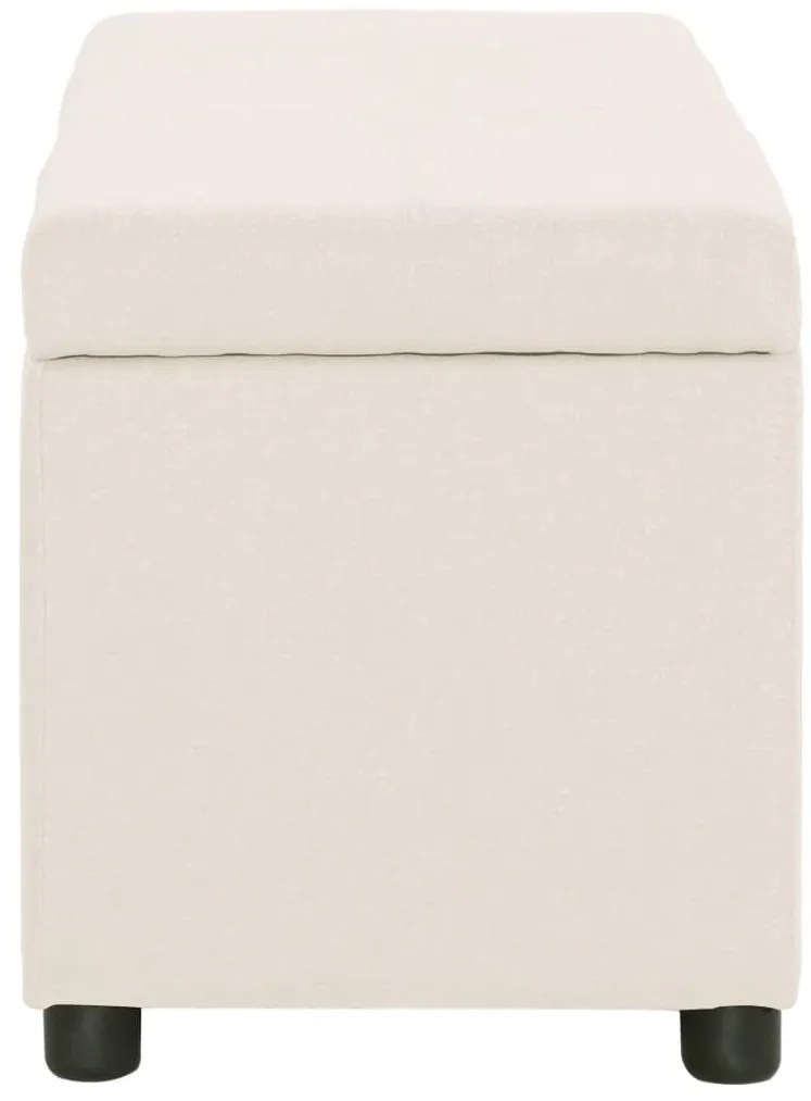 Banco c/ compartimento de arrumação 116 cm poliéster cor creme