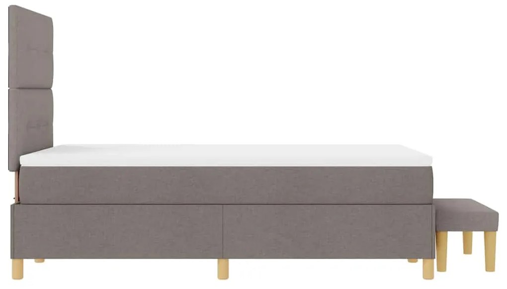 Cama Box com Colchão e Banco vidaXL Taupe 120x200 cm Tecido