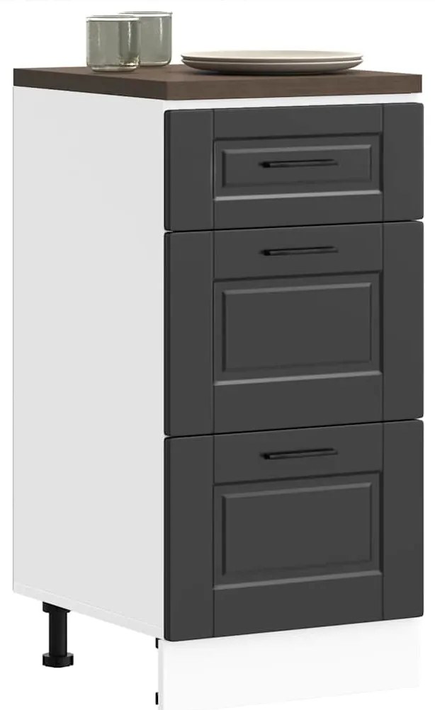 vidaXL Armário base de cozinha Porto derivados de madeira preto