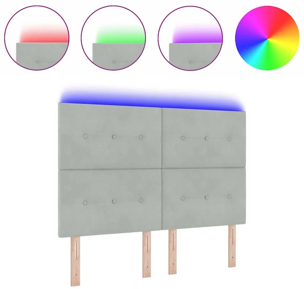 Luz de Painel LED vidaXL Cinza Claro 80 cm Veludo