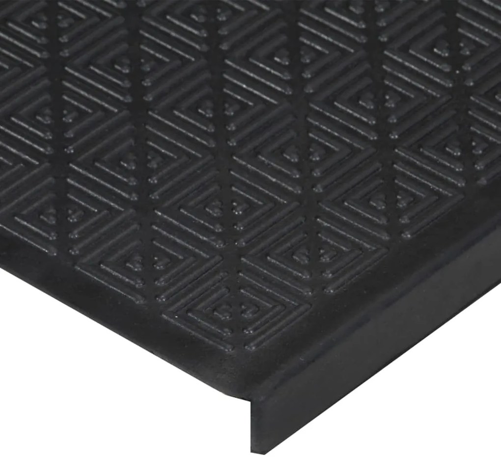 Tapetes de escada 5 pcs 25x75 cm borracha