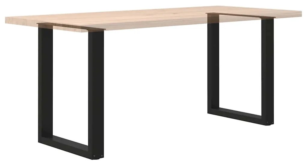 Pés de mesa de jantar em forma de U, 2 peças, preto, 60x(72-73) cm, aç