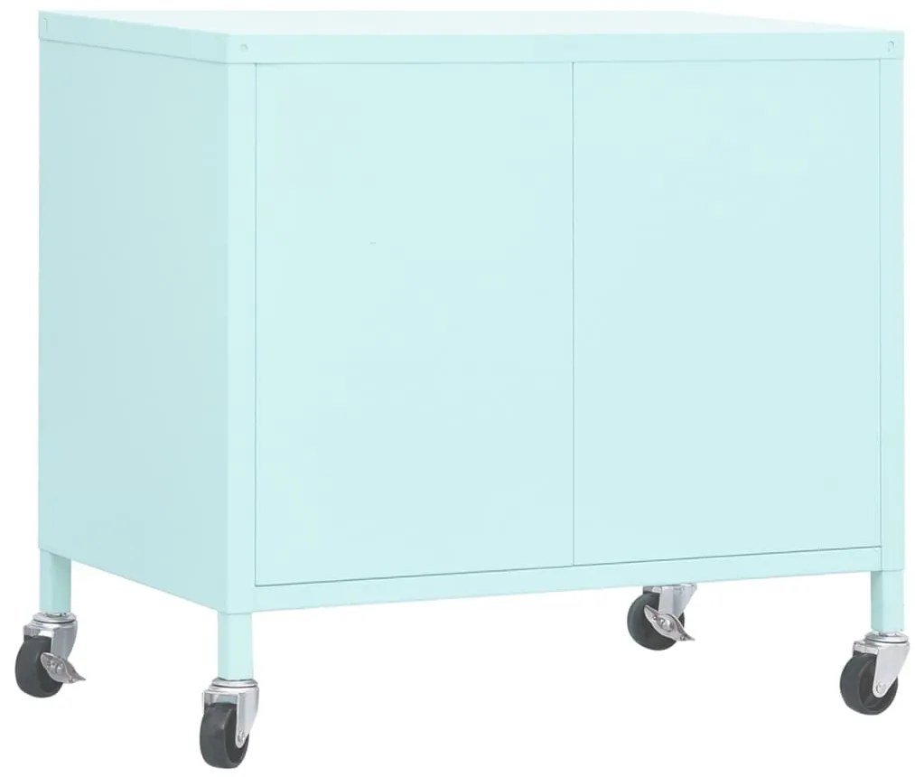 Armário de arrumação aço 60x35x56 cm verde-hortelã