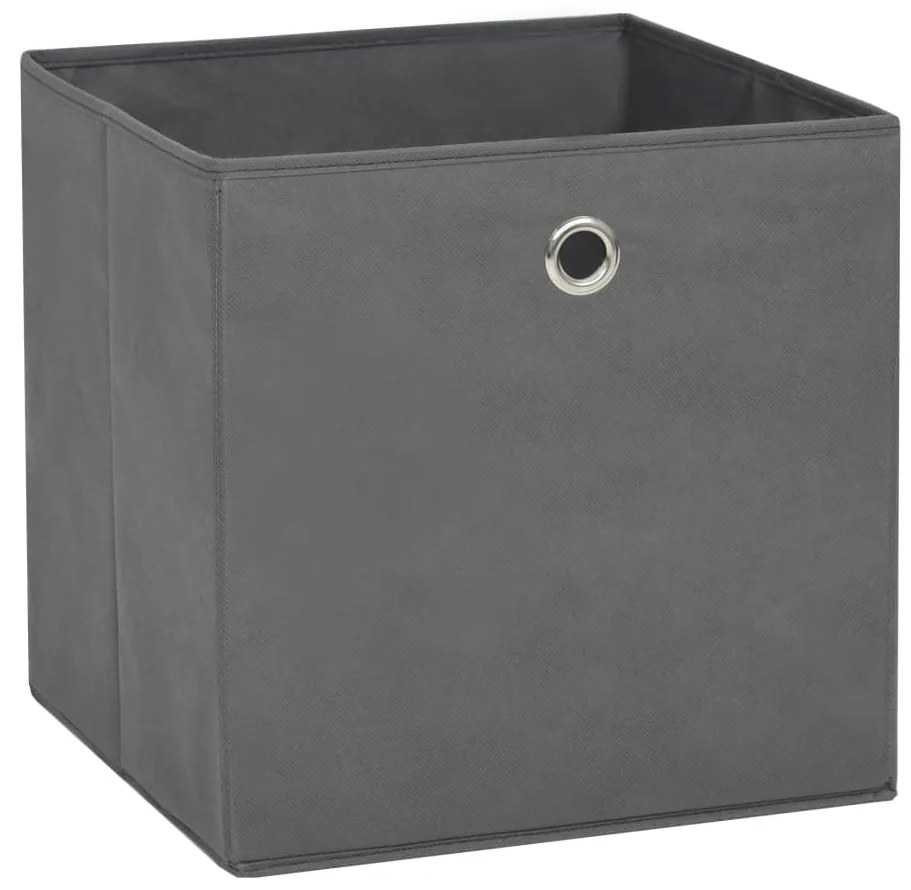 Caixas arrumação 10 pcs 28x28x28 cm tecido-não-tecido cinza
