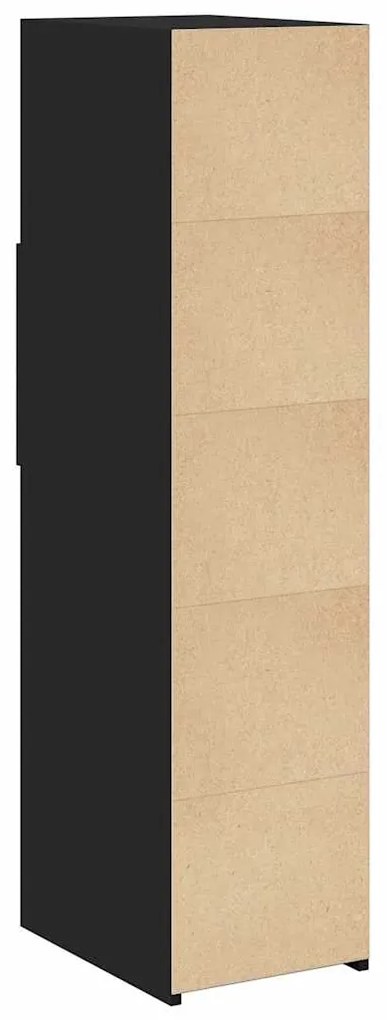 Armário alto 30x42,5x124 cm derivados de madeira preto