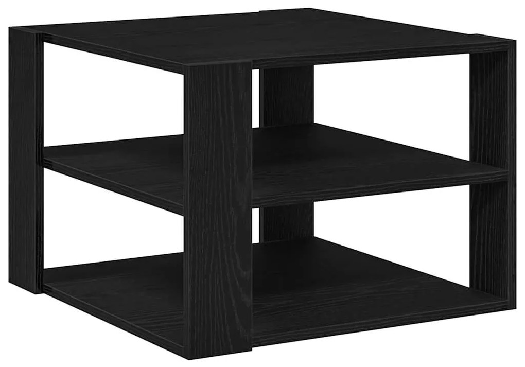 Mesa de centro vidaXL Preto Carvalho 59,5x59,5x40 cm Madeira Engenhari