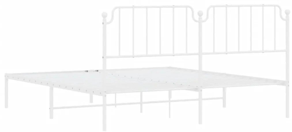 Estrutura de cama com cabeceira 160x200 cm metal branco