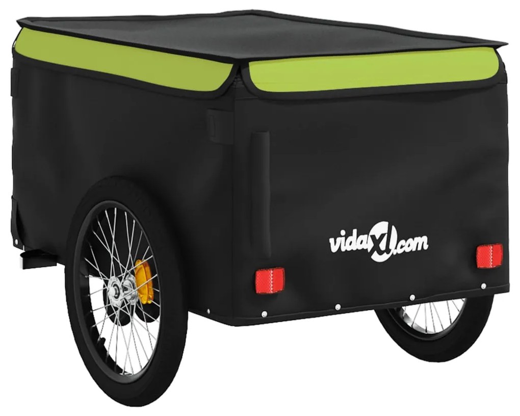 Reboque para bicicleta 45 kg ferro preto e verde