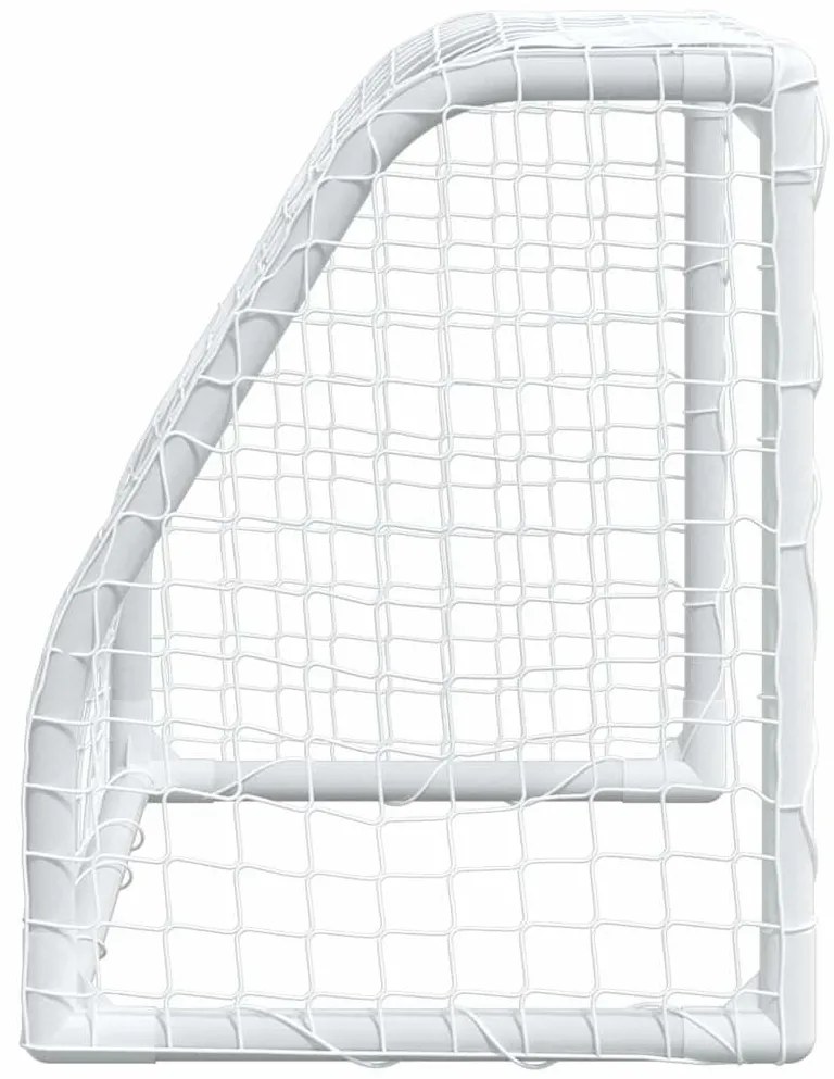 Baliza futebol infantil 2 pcs c/ bola 64x35x48 cm metal branco