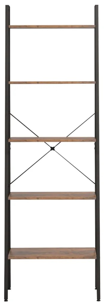 Estante de pé 5 prateleiras 56x35x174 cm castanho-escuro/preto