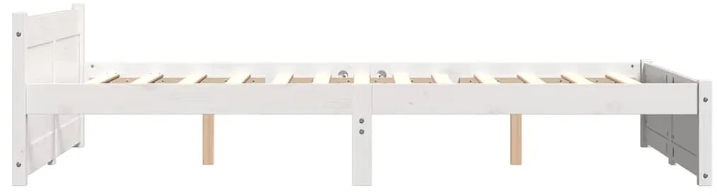 Estrutura de cama 120x200 cm madeira maciça branco