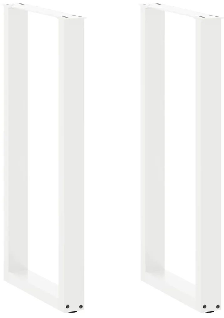 vidaXL Pés de mesa de bar em forma de U, 2 peças, branco, 40x (100-101) cm, aço