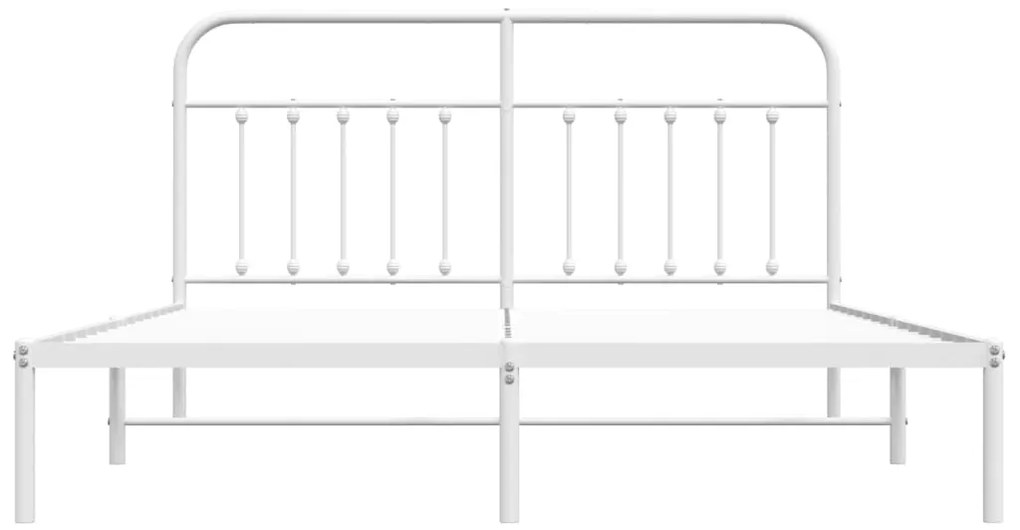 Estrutura de cama com cabeceira 180x200 cm metal branco