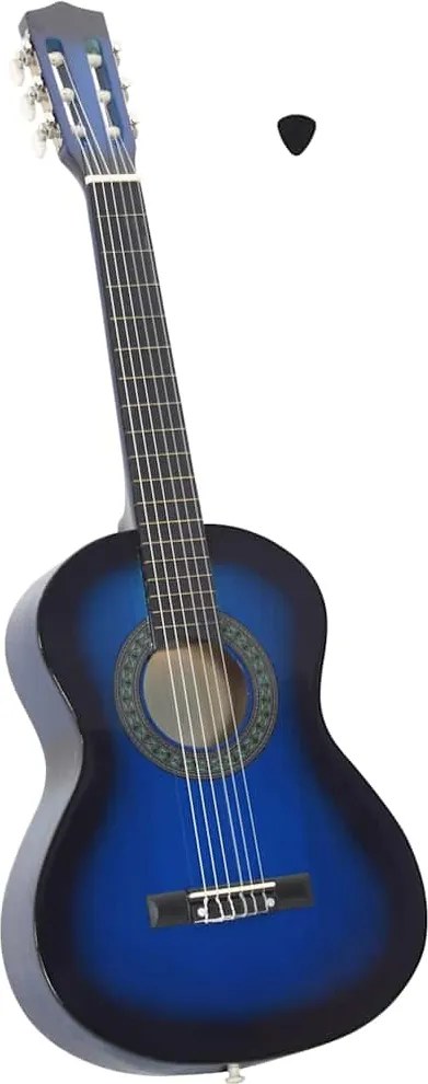 vidaXL Guitarra clássica iniciantes/crianças 1/2 34" azul